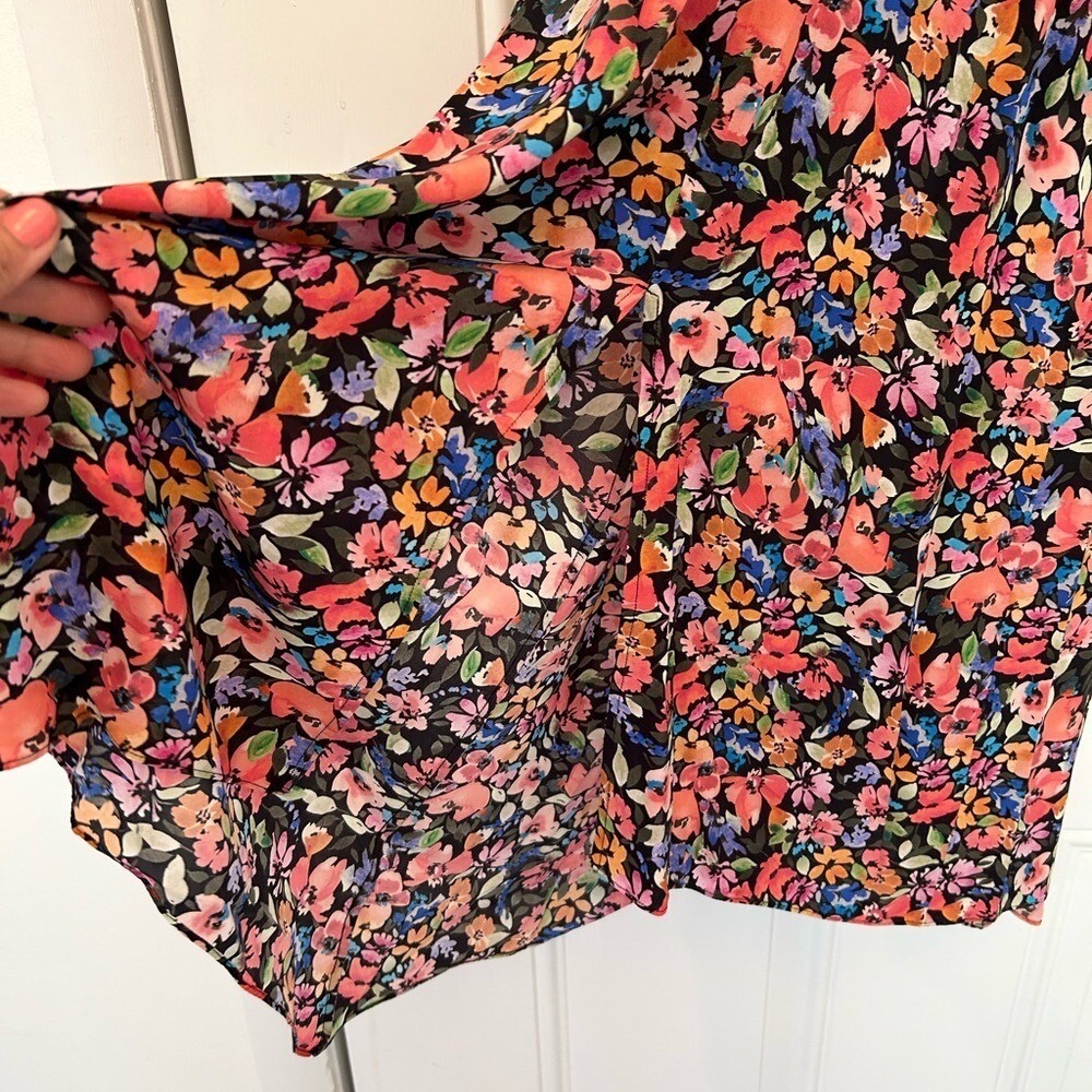 Shoshanna romantic floral whimsy boho puffy sleeve print easter spring dress 4 - Picture 7 of 11